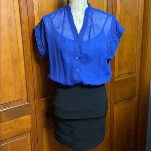 Blue and black dress